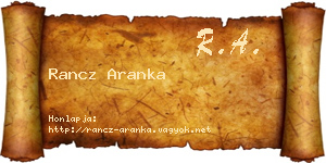 Rancz Aranka névjegykártya