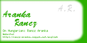 aranka rancz business card